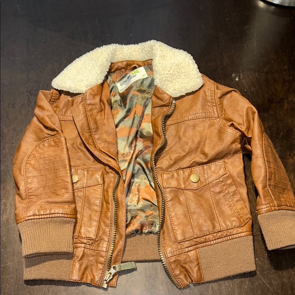 OshKosh B’gosh Tan Faux Leather Jacket – Size 3T